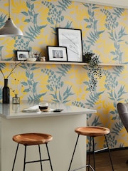 Graham & Brown Linen Fiore Midnight A4 Wallpaper Sample - Image 1 of 3