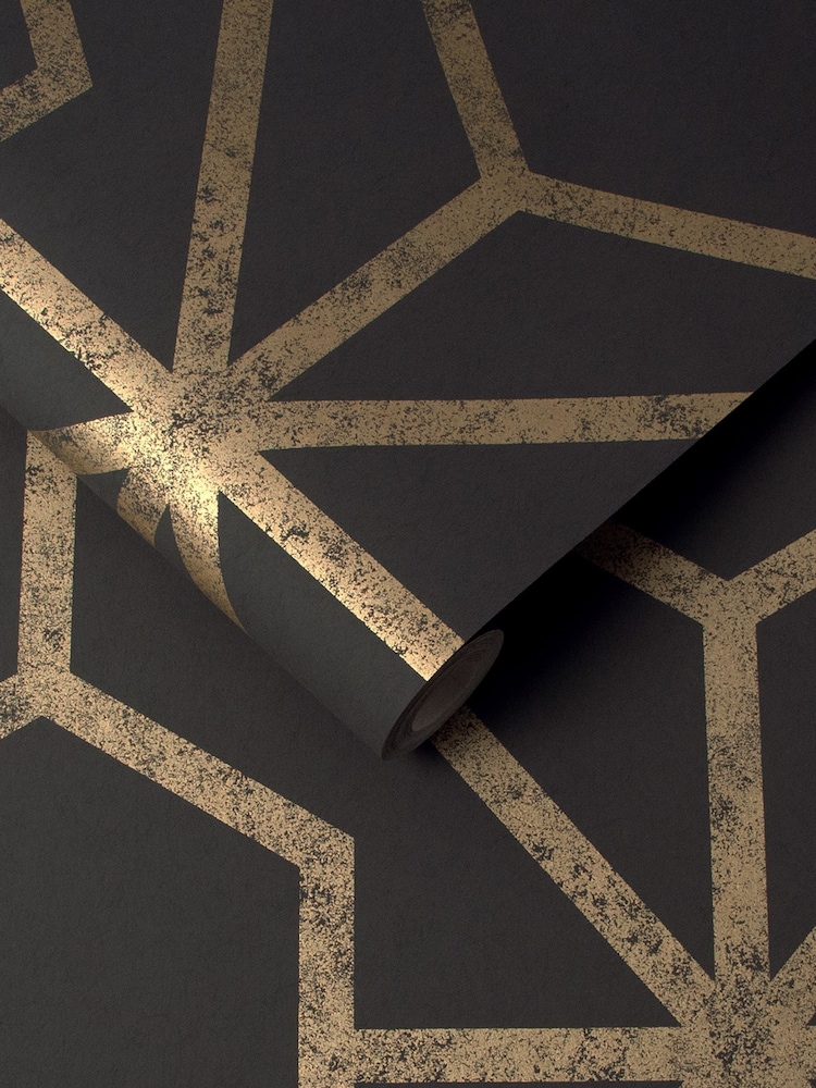 Graham & Brown Black or Gold Rinku A4 Wallpaper Sample - Image 2 of 3 Graham & Brown Black or Gold Rinku A4 Wallpaper Sample - Image 2 of 3