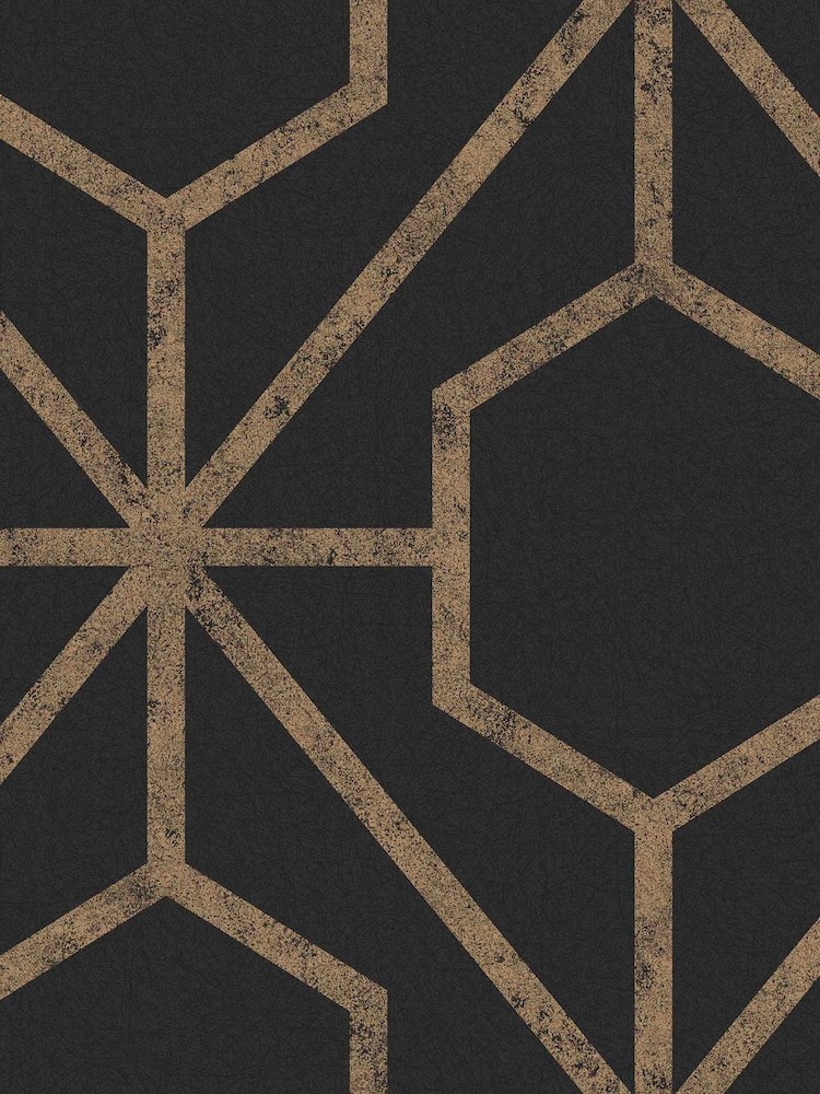 Graham & Brown Black or Gold Rinku A4 Wallpaper Sample - Image 3 of 3 Graham & Brown Black or Gold Rinku A4 Wallpaper Sample - Image 3 of 3