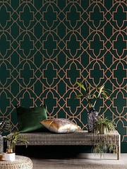 Graham & Brown Emerald Versailles A4 Wallpaper Sample - Image 1 of 3