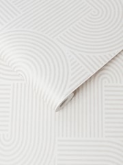 Graham & Brown White Centra A4 Wallpaper Sample - Image 2 of 3