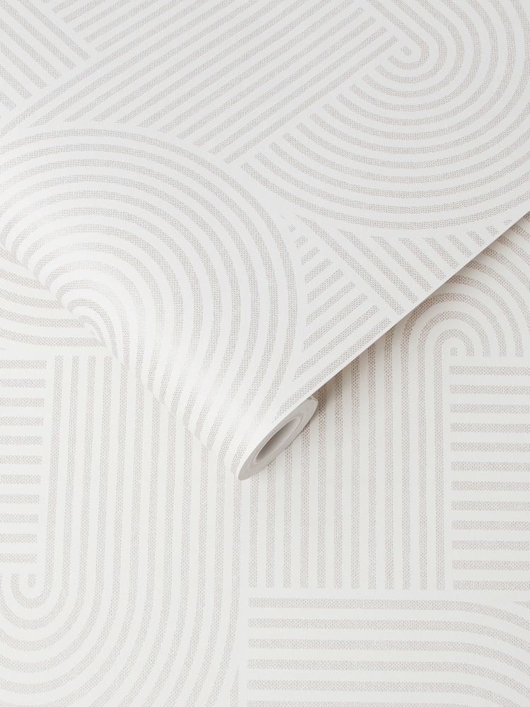 Graham & Brown White Centra A4 Wallpaper Sample - Image 2 of 3