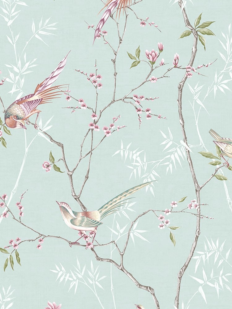 Graham & Brown Duck Egg Tori A4 Wallpaper Sample - Image 3 of 3
