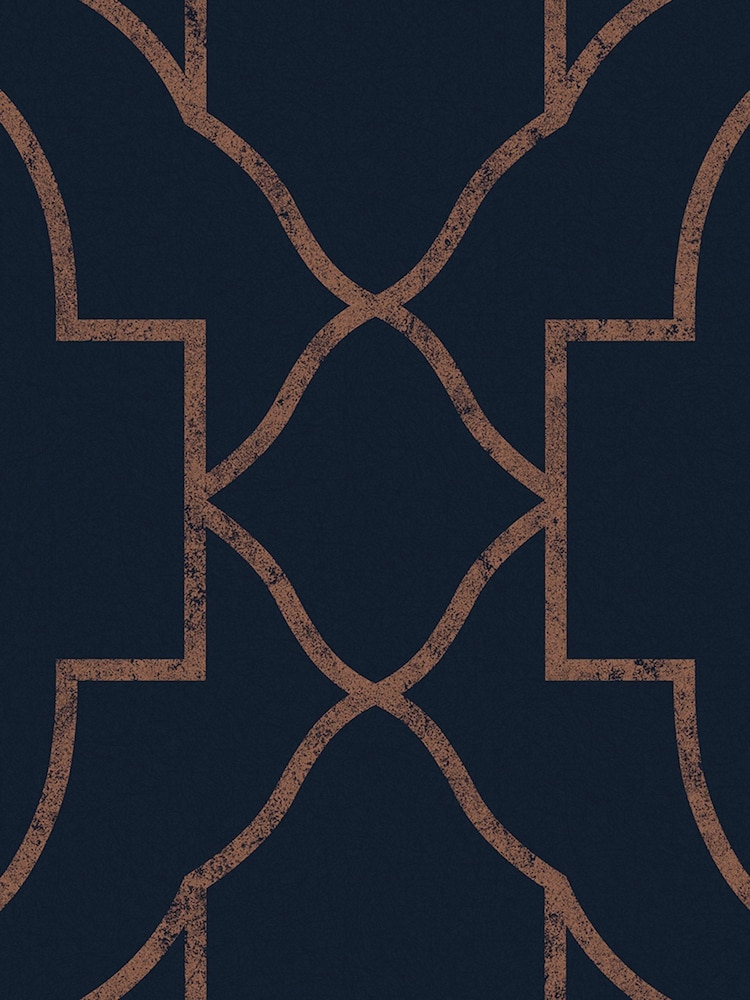 Graham & Brown Navy Versailles A4 Wallpaper Sample - Image 3 of 3