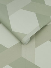 Graham & Brown Sage Fractal A4 Wallpaper Sample - Image 2 of 3