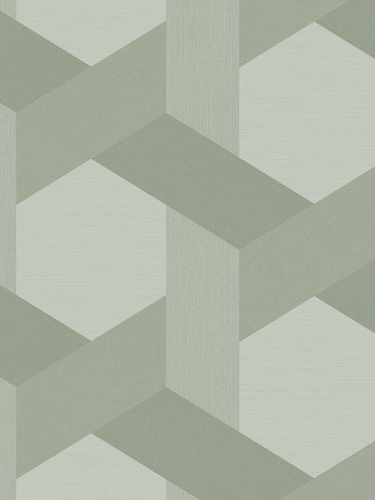 Graham & Brown Sage Fractal A4 Wallpaper Sample - Image 3 of 3