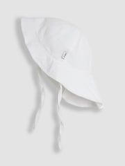 JoJo Maman Bébé White Floppy High Low Sun Hat - Image 1 of 3