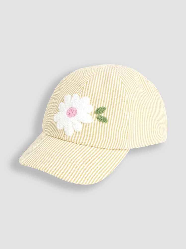 JoJo Maman Bébé Yellow Appliqué Cap - Image 3 of 4