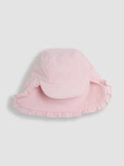JoJo Maman Bébé Pink Muslin Legionnaire Cap - Image 1 of 3