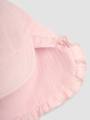 JoJo Maman Bébé Pink Muslin Legionnaire Cap - Image 2 of 3