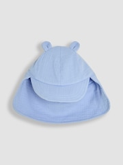 JoJo Maman Bébé Blue Muslin Legionnaire Cap - Image 1 of 3