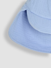 JoJo Maman Bébé Blue Muslin Legionnaire Cap - Image 3 of 3