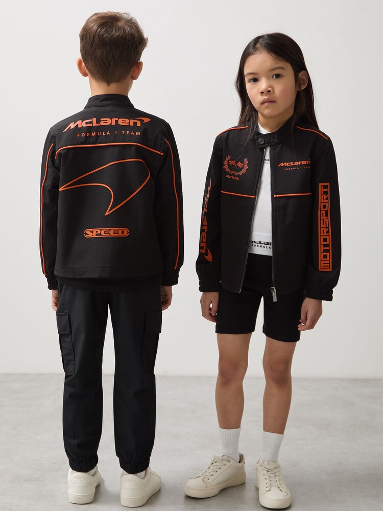 Reiss Black Wanden 13-14 yrs Unisex Fit McLaren F1 Team Technical Logo Jacket - Image 2 of 8 Reiss Black Wanden 13-14 yrs Unisex Fit McLaren F1 Team Technical Logo Jacket - Image 2 of 8