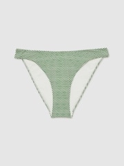 Reiss Green/White Kai Chequered-Print Bikini Bottoms - Image 2 of 5
