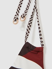Reiss Brown/Burgundy Rue Chequered-Strap Triangle Bikini Top - Image 5 of 5