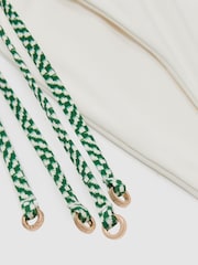 Reiss White/Green Rue Chequered-Tie Bikini Bottoms - Image 5 of 5