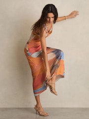 Reiss Neutral Elise Leather Strappy Stiletto Sandals - Image 2 of 5