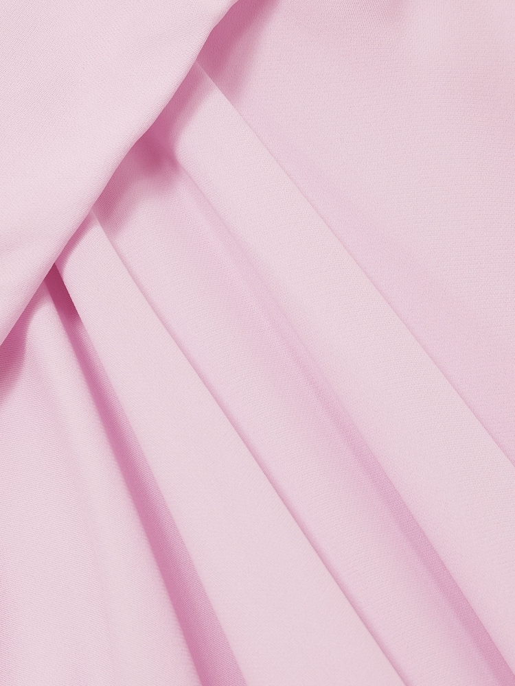 Reiss Pale Pink Elina Draped Tuck Mini Dress - Image 6 of 6