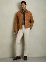 Sprana črna - Reiss Kittle denim Piqué z gumbi po celotni dolžini srajce - Slika 5 iz 6