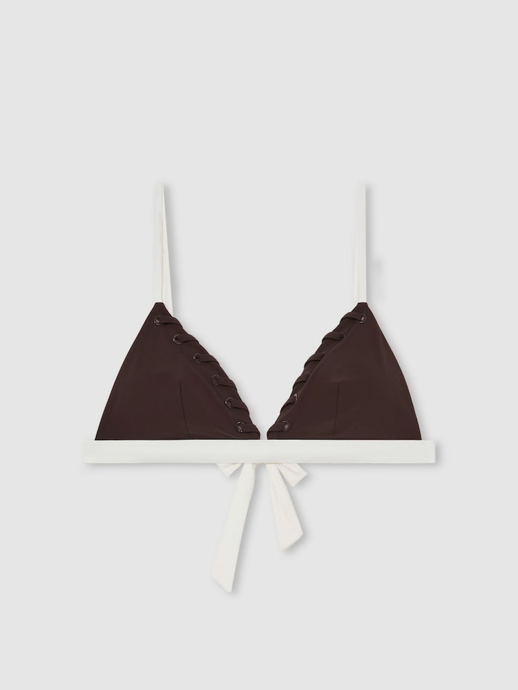 Reiss Sydney Whipstitch Triangle Bikini Top - Image 2 of 5
