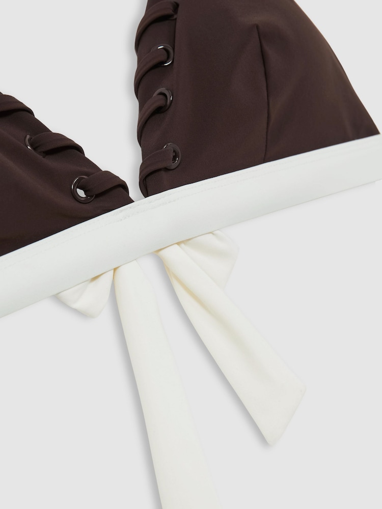 Reiss Sydney Whipstitch Triangle Bikini Top - Image 5 of 5