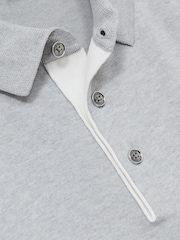 Washed Sage Green - Reiss Finch Contrast Placket Polo Shirt With Cotton - Image 5 of 5