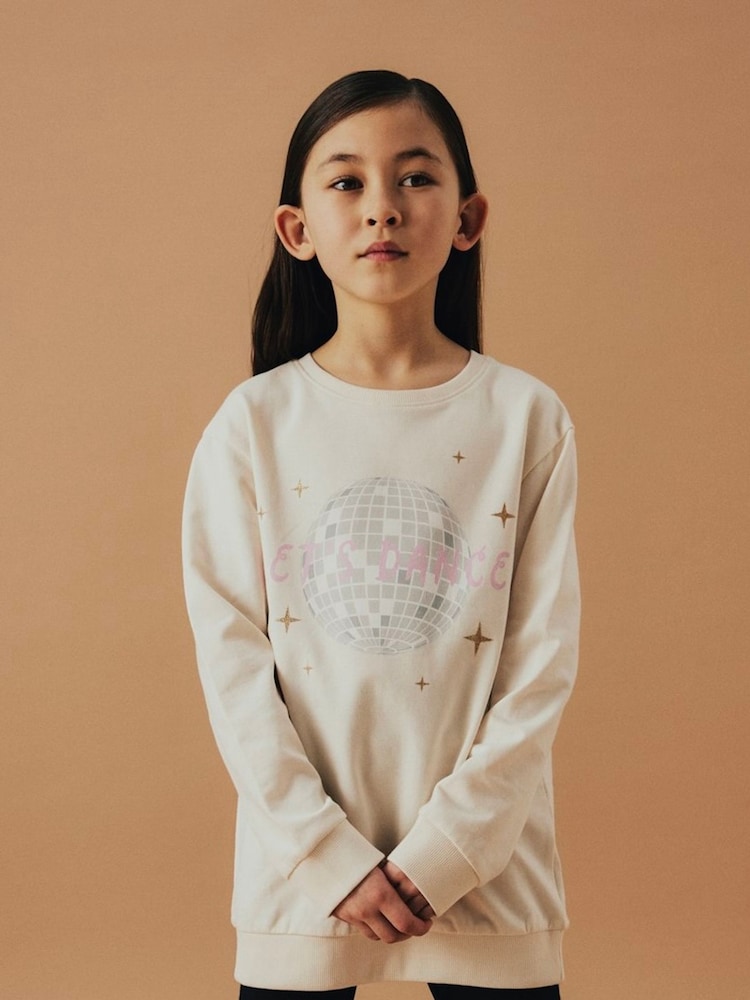 Name It White Disco Printed Sweatshirt - Image 1 of 3