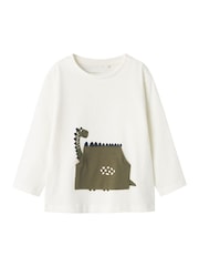 Name It White Dinosaur Graphic Long Sleeve T-Shirt - Image 1 of 1