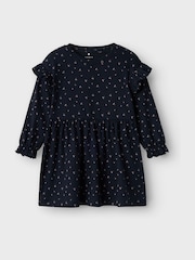 Name It Blue Cherry Print Long Sleeve Dress - Image 1 of 2