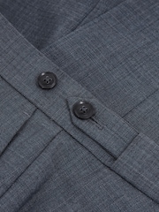 Reiss Airforce Blue Malibu Slim-Fit Sharkskin Suit Trousers Wool-Blend - Image 9 of 10