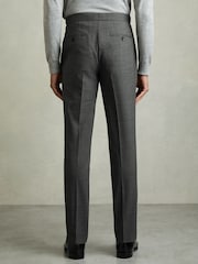 Reiss Charcoal Grey Malibu Slim-Fit Sharkskin Suit Trousers Wool-Blend - Image 6 of 9