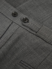 Reiss Charcoal Grey Malibu Slim-Fit Sharkskin Suit Trousers Wool-Blend - Image 8 of 9