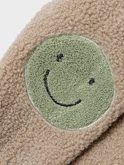 Name It Brown Teddy Borg Bomber Jacket With Smiley Face - Image 5 of 5