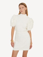 Rotate White Mini Puff Sleeve Dress - Image 3 of 6