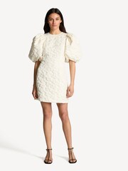 Rotate White Jacquard Print Mini Dress - Image 4 of 6