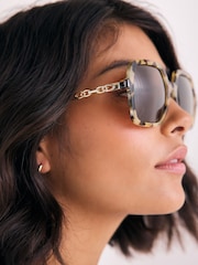 Tortoiseshell Brown Large Square Sunglasses - Image 2 of 5