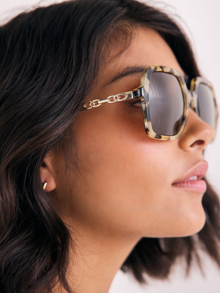 Tortoiseshell Brown Large Square Sunglasses - Image 2 of 5