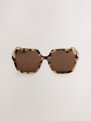 Tortoiseshell Brown Large Square Sunglasses - Image 4 of 5