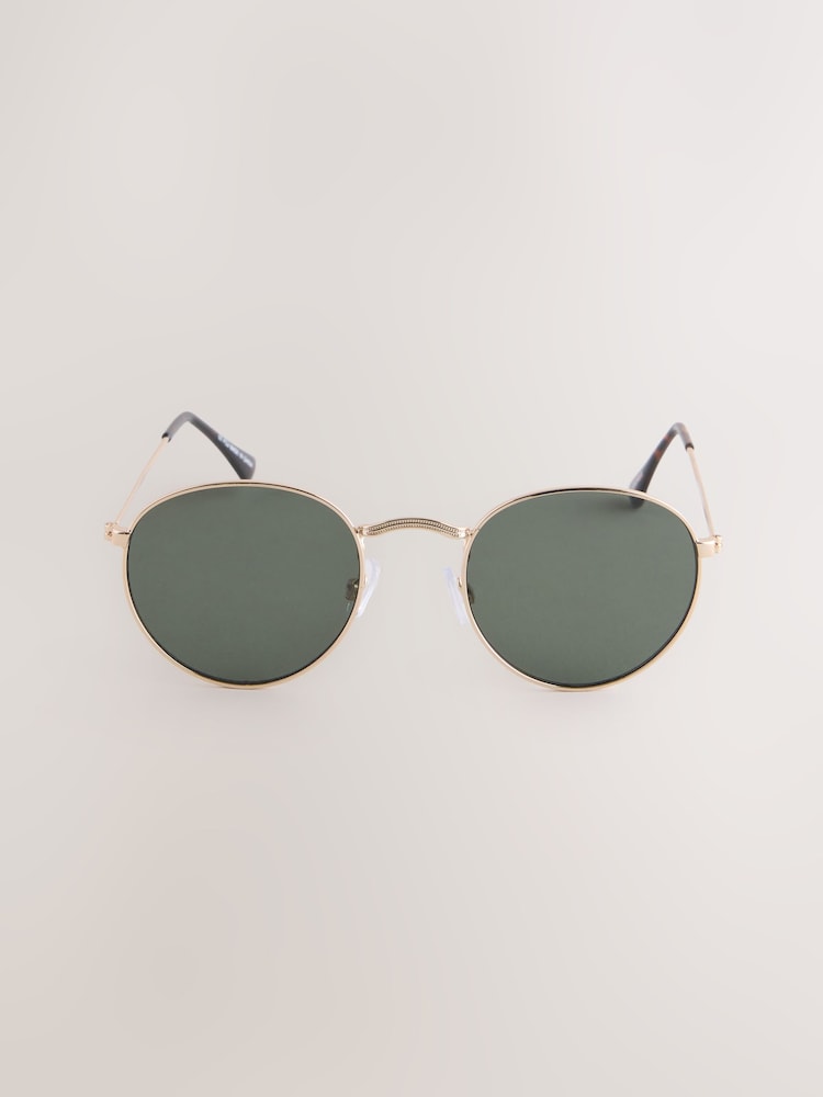 Khaki Green Round Sunglasses - Image 2 of 3