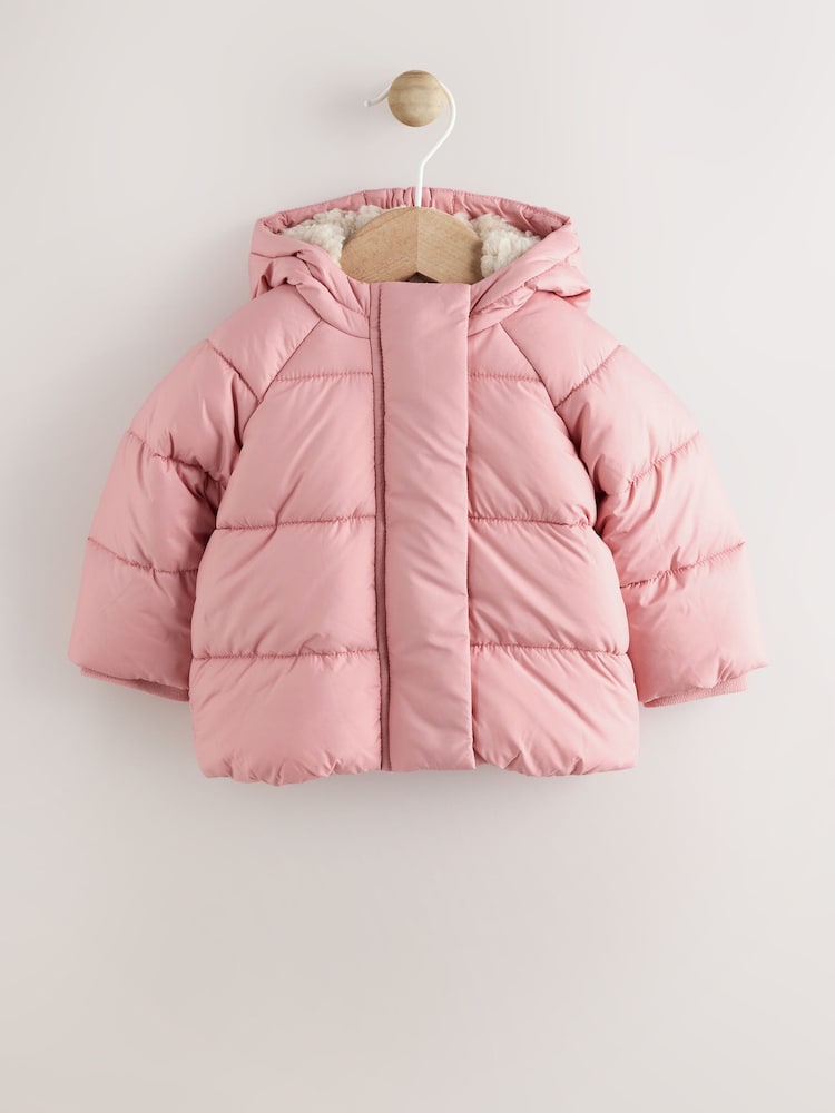 Pink - Baby Hooded Padded Jacket (0mths-2yrs) - Bild 1 von 7 Pink - Baby Hooded Padded Jacket (0mths-2yrs) - Bild 1 von 7