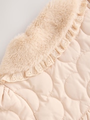 Neutral Oversized Collar Quilted Baby Pramsuit (0mths-2yrs) - Image 5 of 5