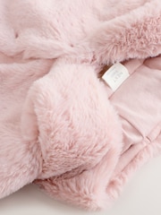 Pink Faux Fur Hooded Baby Jacket (0mths-2yrs) - Image 5 of 11
