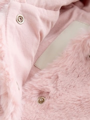 Pink Faux Fur Hooded Baby Jacket (0mths-2yrs) - Image 6 of 11
