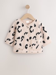 Neutral Borg Leopard Print Baby Jacket (0mths-2yrs) - Image 1 of 9