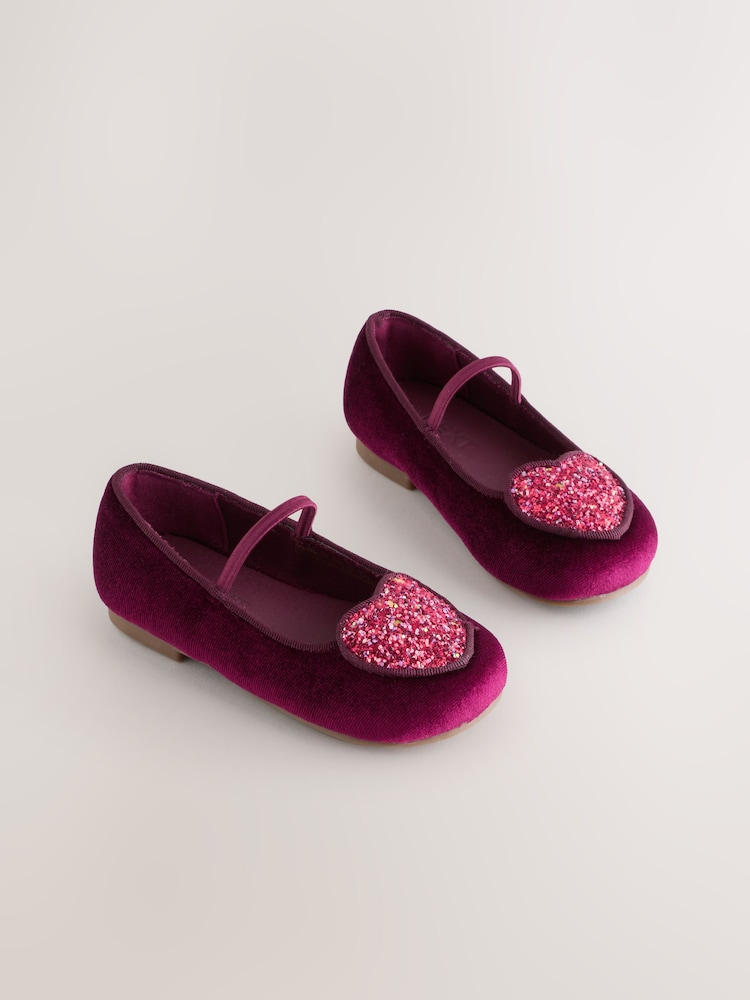 Burgundy Red Heart Mary Jane Shoes - Image 1 of 6
