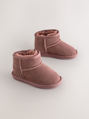 Pink Water Repellent Standard Fit (F) Suede Pull On Boots - Image 1 of 5