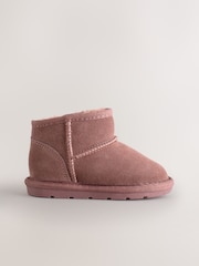 Pink Water Repellent Standard Fit (F) Suede Pull On Boots - Image 2 of 5