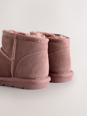 Pink Water Repellent Standard Fit (F) Suede Pull On Boots - Image 3 of 5