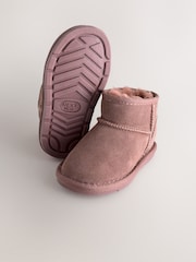 Pink Water Repellent Standard Fit (F) Suede Pull On Boots - Image 4 of 5