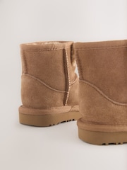 Tan Brown Bunny Suede Pull On Boots - Image 4 of 4